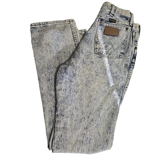 Vintage 80s 90s Wrangler Jeans Women's Size 16 Tapered Acid Wash Western  Denim - Picture 4 of 16